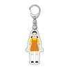 Jeu de calmars porte-clés coréen TV personnage pendentif porte-clés en métal ornement de noël cercle porte-clés pour la fabrication d
