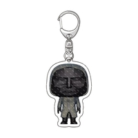 Jeu de calmars porte-clés coréen TV personnage pendentif porte-clés en métal ornement de noël cercle porte-clés pour la fabrication d
