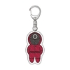 Jeu de calmars porte-clés coréen TV personnage pendentif porte-clés en métal ornement de noël cercle porte-clés pour la fabrication d