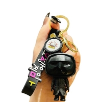Jeu de calmars porte-clés coréen TV personnage pendentif porte-clés en métal ornement de noël porte-clés pour la fabrication d