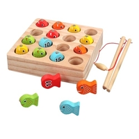 Jeu de pêche magnétique en bois numéro Montessori et lettre Cognition entraînement de la motricité fine éducation préscolaire pour garçons et filles de 3 ans et plus