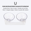 Jordan Judy Bol pour chat surélevé à double transparent avec support surélevé Plate-forme inclinée à 15 ° Mangeoires pour chat Bols pour nourriture et eau surélevés pour chats et petits chiens