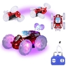 Jouet de voiture RC de voiture de cascade télécommandée à 360 ° avec lumières LED clignotantes pour enfants garçons filles