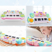Jouet éducatif de musique de clavier de piano électronique pour enfants de 24 touches avec des lumières colorées pour les enfants en bas âge d