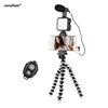 Jumpflash KIT-03LM Vlogging Kit Le kit de montage vidéo pour smartphone comprend 1 lumière LED rechargeable 1 trépied 1 microphone 1 support de téléphone 1 télécommande pour l