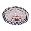 Jupe Sapin de Noël Toile de Jute Lin Rouge Grille Noire 122CM Jupe Sapin Foresters