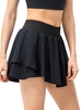 Jupes de tennis pour femme avec doublure short 2 en 1 double couche avec poche pour entraînement de golf