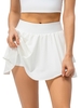 Jupes de tennis pour femme avec doublure short 2 en 1 double couche avec poche pour entraînement de golf