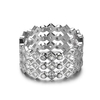 JURE 925 Bague en argent sterling rond blanc zircon mariage Bague de fiançailles Halo Proposition nuptiale remplacement