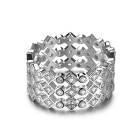 JURE 925 Bague en argent sterling rond blanc zircon mariage Bague de fiançailles Halo Proposition nuptiale remplacement