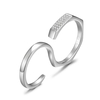 JURE 925 Bague en argent sterling zircon Bague de fiançailles multi-doigts Anneau Proposition Halo Bridal Remplacement