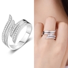 JURE 925 Bague en argent sterling zircon mariage Bague de fiançailles Halo Proposition nuptiale remplacement