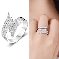 JURE 925 Bague en argent sterling zircon mariage Bague de fiançailles Halo Proposition nuptiale remplacement
