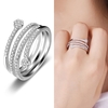 JURE 925 Bague en argent sterling zircon mariage Bague de fiançailles Halo Proposition nuptiale remplacement