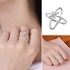 JURE 925 Bague en argent sterling zircon mariage Bague de fiançailles Halo Proposition nuptiale remplacement