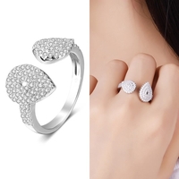 JURE 925 Bague en argent sterling zircon mariage Bague de fiançailles Halo Proposition nuptiale remplacement
