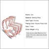 JURE 925 Bague en argent sterling zircon mariage Bague de fiançailles Proposition nuptiale Halo Rose d