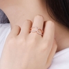 JURE 925 Bague en argent sterling zircon mariage Bague de fiançailles Proposition nuptiale Halo Rose d
