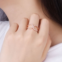 JURE 925 Bague en argent sterling zircon mariage Bague de fiançailles Proposition nuptiale Halo Rose d