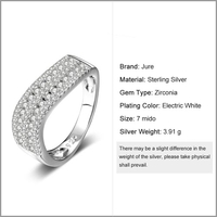 JURE 925 Bague en argent sterling zircon Shinning de mariage Bague de fiançailles Halo Proposition nuptiale remplacement