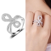 JURE 925 Bague en argent sterling zircon Shinning de mariage Bague de fiançailles Halo Proposition nuptiale remplacement