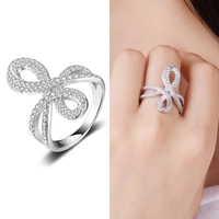 JURE 925 Bague en argent sterling zircon Shinning de mariage Bague de fiançailles Halo Proposition nuptiale remplacement