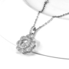 JURE mode S925 pendentif en argent sterling Rotatif étincelle zircon en forme de fleur collier pendentif de 18 pouces