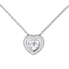JURE mode S925 pendentif en argent sterling Rotatif zircon Pendentif étincelle en forme de coeur Collier de 18 pouces