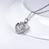 JURE mode S925 pendentif en argent sterling Rotatif zircon Pendentif étincelle en forme de coeur Collier de 18 pouces
