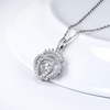 JURE mode S925 pendentif en argent sterling Rotatif zircon étincelle collier pendentif de 18 pouces