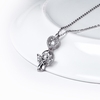 JURE mode S925 pendentif en argent sterling Rotatif zircon étincelle collier pendentif de 18 pouces