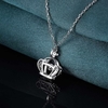 JURE mode S925 pendentif en argent sterling Rotatif zircon étincelle collier pendentif en forme de couronne de 18 pouces