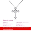 JURE mode S925 pendentif en argent sterling Rotatif zircon étincelle collier pendentif en forme de croix de 18 pouces