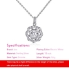 JURE mode S925 pendentif en argent sterling Rotatif zircon étincelle Pendentif en forme de fleur Collier de 18 pouces