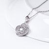 JURE mode S925 pendentif en argent sterling Rotatif zircon étincelle Pendentif en forme de fleur Collier de 18 pouces