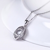 JURE mode S925 pendentif en argent sterling zircon Rotatif étincelle collier pendentif de 18 pouces