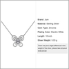 JURE S925 solide chaîne en argent sterling Collier Le One Bijoux zircon en forme de papillon de 18 pouces