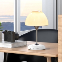 JY-85 Table de chevet Lampe champignon Haut-parleur BT sans fil 2 en 1 Petite lampe de bureau de style vintage translucide
