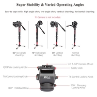 JY0506 Professionnel aluminium alliage monopode avec tête fluide pour ILDC DSLR caméra caméscope DV Pocket Camera capacité de poids maximum 4kg