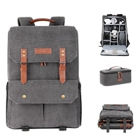 K & F Concept KF13.104 Sac à dos pour appareil photo professionnel de grande capacité Sac de voyage multifonctionnel étanche avec petit sac à main