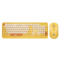 K68 2.4GHz Ensemble de souris clavier rond rétro mignon