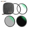 K&F CONCEPT 3pcs filtres magnétiques ultra clairs (filtre UV + filtre CPL + filtre ND1000) étanche résistant aux rayures avec anneau adaptateur sac de rangement pour objectif d