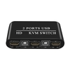 KH21 4K30Hz Switcher HD USB KVM 2 Port Splitter pour Partage Moniteur Clavier Souris Imprimante Plug And Play Extracteur Audio HD Convertisseur Vidéo Spdif Adaptateur Vidéo