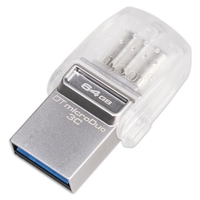 Kingston DataTraveler microDuo 3C 16 Go USB3.1 Type-C OTG lecteur flash double lecteur lecteur de mémoire pour nouveau MacBook 12 "/ pour 2016 MacBook Pro 13" / PC / Smartphone