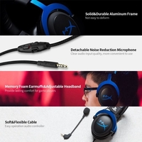 Kingston HyperX Cloud Gaming Casque de jeu monté sur la tête avec contrôle audio en ligne Microphone détachable pour PS4 PS5 Xbox PC