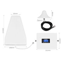Kit amplificateur de signal amplificateur de signal de téléphone amplificateur de signal de téléphone portable répéteur de signal mobile répéteur de signal tri-bande avec antenne à période logarithmique antenne de plafond omnidirectionnelle 2G 3