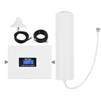 Kit amplificateur de signal amplificateur de signal de téléphone amplificateur de signal de téléphone portable répéteur de signal mobile répéteur de signal tri bande avec antenne cylindrique antenne de plafond omnidirectionnelle 2G 3G 4G amplifica