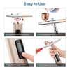Kit aérographe portable avec compresseur stylo aérographe sans fil portable avec écran LCD double action pression réglable à 3 niveaux batterie intégrée pour peinture modèle coloriage nail art maquillage décoration de gâteau