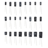 Kit assorti de condensateur électrolytique en aluminium de 500pcs 24 valeurs assorties gamme de condensateurs électrolytiques en métal de gamme 10V 16V 25V 50V 0.1uF － 1000uF avec boîtier en plastique