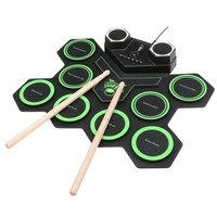 Kit de batterie enroulable USB Portable Kit de batterie enroulable en silicone pour tambour électronique Ensembles de batterie enroulables Batteries portables Kit de batterie pliable pour débutants